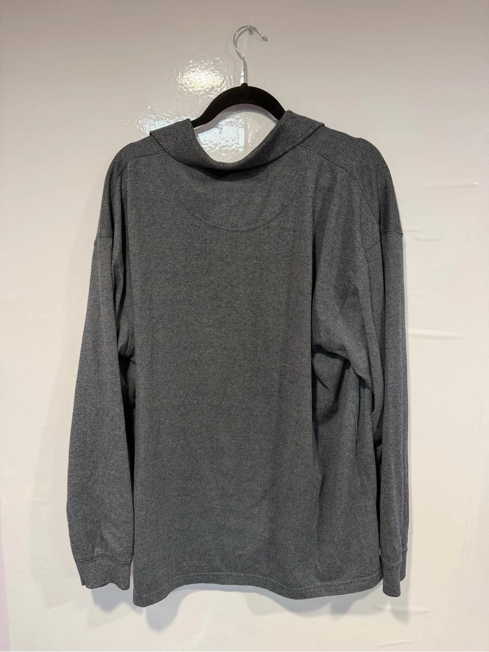 Oleg Cassini Men's Dark Gray Zip-Front Polo Sweater